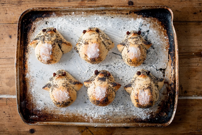 Cheesy penguin breads